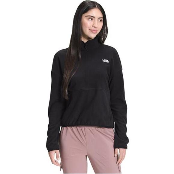 The North Face TKA Glacier Crop Pullover Womens Large TNF Black - Picture 1 of 3
